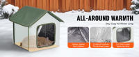 SucceBuy Casa elevada para gatos con calefacción, temperatura ajustable y temporizador, tela Oxford 600D, verde (pequeño) - details 1