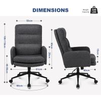 Silla Oficina de Respaldo Alto, Cómoda Silla Tocador con Altura Ajustable, Sillas Ordenador para Hogar y Dormitorio, Crema - details 9
