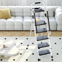 Carga hasta 360 kg, con Bloqueo de Seguridad, Pedales Anchos Antideslizantes, Pasamanos, Escalera Doméstica Ligera de Acero Hogar Cocina Oficina Armarios, Blanco - details 26