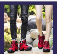 Botas de senderismo de cuero de vaca para hombre y mujer, zapatos de nieve impermeables para exteriores, escalada, montaña, caza, caminar, invierno - details 16