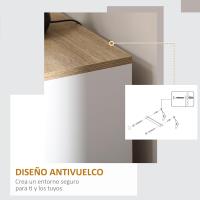 Armario de Salón Moderno Armario de Almacenaje con 2 Puertas Estante Ajustable y Base Elevada para Cocina Comedor Pasillo Dormitorio Dispositivo Antivuelco 60x30x90 cm Blanco - details 15