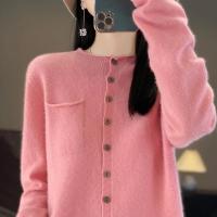 Elegante Suéter de Punto de Cachemira Cuello Falso, Manga Larga, 100% Merino, Ropa de Primavera, Top Básico - details 7