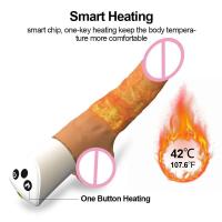 Leten-consolador realista automático para mujer, vibrador con calefacción, Control remoto, punto G con ventosa, juguete sexual femenino de empuje - details 7