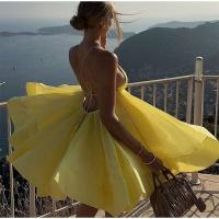 Vestido de Playa de Cintura Alta con Volantes Vestido de Vacaciones para Mujeres con Encaje de Verano con Espalda Descubierta - details 7
