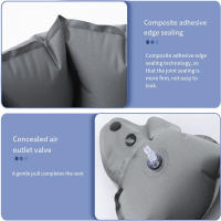 Almohada inflable en forma de U, protección del cuello, almohada de viaje de inflado prensado, almohada portátil súper ligera para vértebras cervicales - details 8