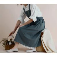 Delantal de algodón para floristería, accesorio impermeable para cocina, limpieza de horneado, restaurante, diseño elegante con bolsillos - details 5