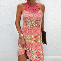 BUNO-Vestidos Retro con cuello en V y estampado Floral en 3D para mujer, vestido Vintage de manga corta acampanado elegante para fiesta, vestido bohemio holgado informal para mujer - details 5