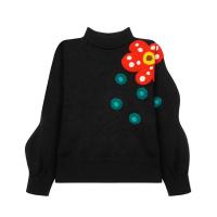 Otoño Invierno suéteres de punto mujeres jerseys moda coreana volantes manga 3D flores prendas de punto Top suéter Sueter Mujer Jumper - details 12
