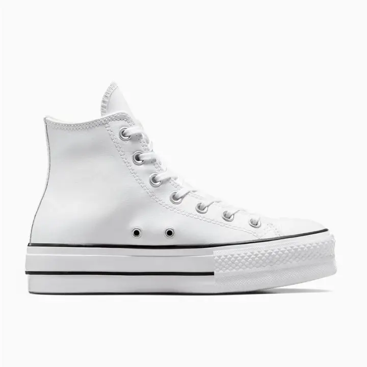 Zapatillas Blancas Piel Chuck Taylor All Platform Cuero Estrella - 1