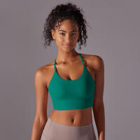 Hamidou Top deportivo para mujer, chaleco Yuga colgante con cuello, decoración triangular, Top deportivo con espalda bonita, Top corto a prueba de golpes para reunión - details 39
