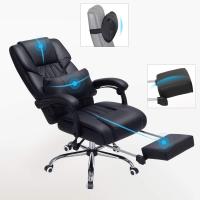 Escritorio computadora Oficina Ergonómica con reposapiés Plegable PU Metal Cromado Negro 150 kg OBG71B - details 4