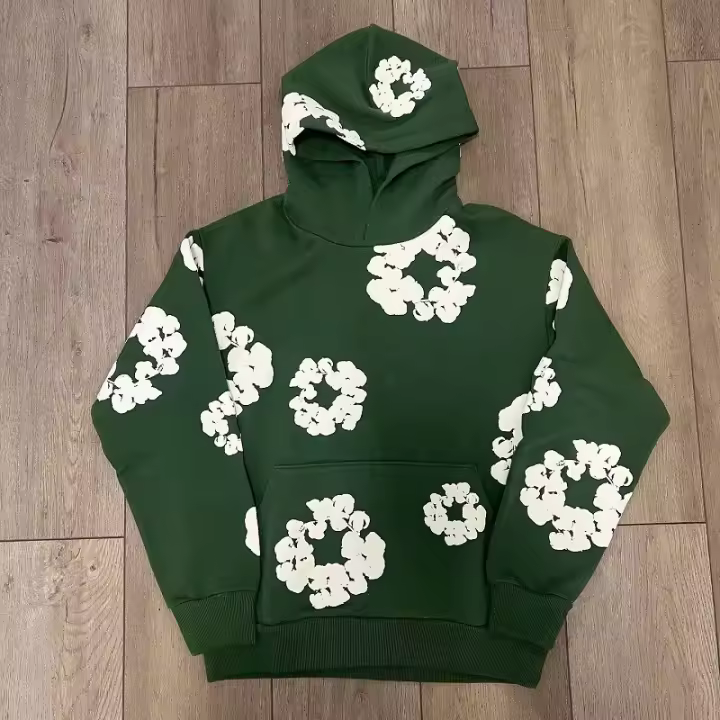 Conjunto de capucha de algodón, pantalón estampado y sudadera de hombre. - 1