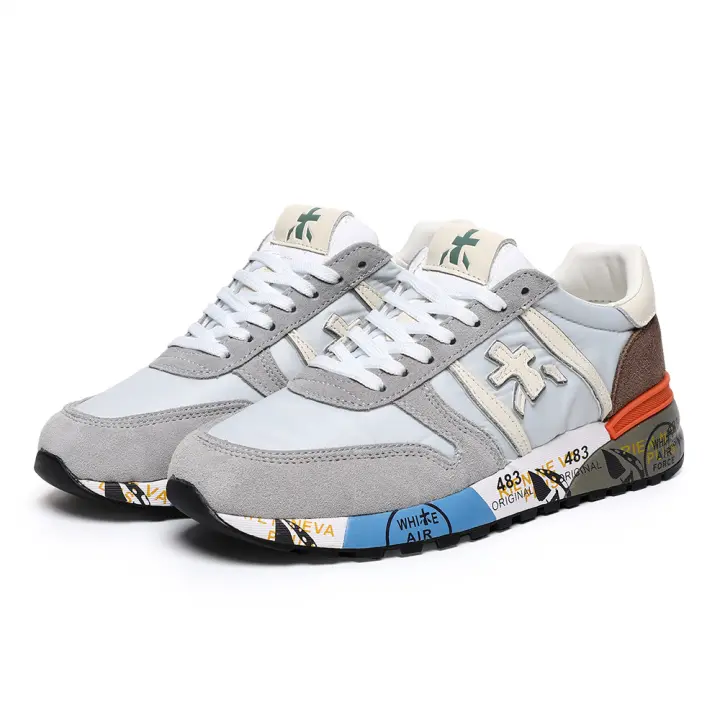 Moda nuevos zapatos masculinos con zapatillas deportivas casuales de cuero retro transpirables de suela gruesa - 1