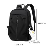 Mochila escolar de ocio de gran capacidad, mochila deportiva sencilla para ordenador Universal para hombres y mujeres con colgante - details 1