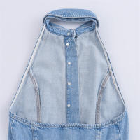 Mono Vaquero con Espalda Descubierta para Mujer Moda de Estilo Europeo y Americano, Diseño Francés, Novedad de Otoño - details 9