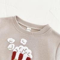 Conjunto de Ropa de Pequeña Niña Abrigo y Pantalones Thick Tracksuit con Bordado de Palomitas - details 5