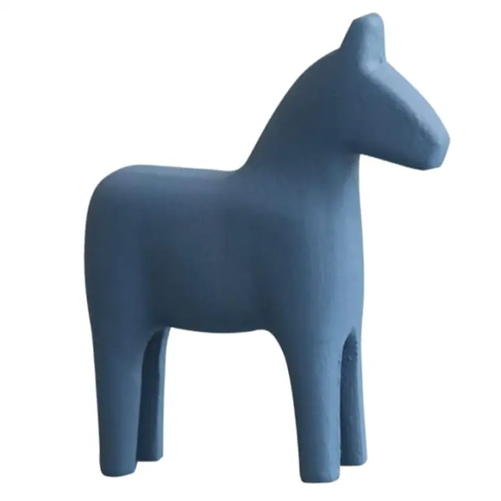 Adorno de caballo de madera pequeño, Decoración Retro del hogar, animales para escritorio, figura de caballo, Mini caballo balancín, abstracto, único - 1