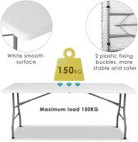 Mesa plegable portátil de 6 pies con asa, plegable en medio, para comedor, resistente, para interior y exterior, Picnic, fiesta de barbacoa - details 4