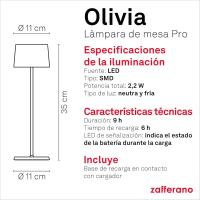 Lámpara, Lámpara de Mesa Portátil y Recargable con Control Táctil, Adecuada para Interior y Exterior, Atenuador, 2200-3000 K, Altura 35 cm, Color Corten - details 7
