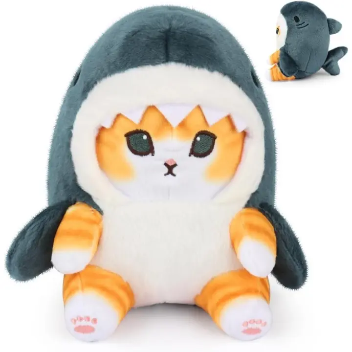 Mineup Gato Peluche, Juguete de Gato Tiburón, 20cm - 1