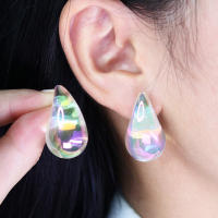 Pendientes de gota de agua gorditos de diseño novedoso, pendientes acrílicos simples y de moda para mujer - details 3