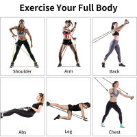 Set de Banderas de Resistencia de Yoga 11 Piezas de Tubo Elástico de Goma P potencia para Gimnasio en Casa Fitness Entrenamiento - details 4