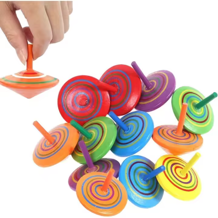 Annhao-Juego de Peonzas de Madera, Juguete giroscopio, Creativo, para Fiestas de cumpleaños o Regalos para Invita, 30 piezas - 1