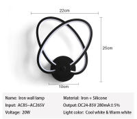 Lámpara LED de pared para decoración del hogar, luz de noche moderna y sencilla, minimalista, para mesita de noche, dormitorio y sala de estar - details 2