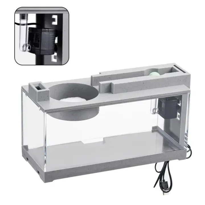 Acuario pequeño con filtro silencioso creativo para acuario, paisaje de agua corriente, luz de bomba de agua de gran capacidad - 1