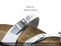 Sandalias de corcho con punta de clip Birkken de piel de vaca para hombre y mujer, zapatillas informales, uso exterior diario para verano - details 2