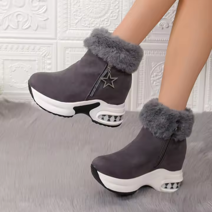 Botas de nieve mujer Otoño Invierno moda botas cortas cálidas zapatos de plataforma - 1