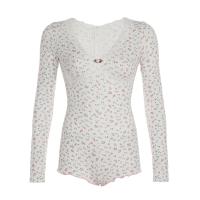 Camisola Floral Miravia Mono Corto de Encaje Primavera/Verano 2024 Pijama Sensual con Mangas Largas para Casa Conjunto de Dormir Sexy Moda Hogar Trendy - details 0