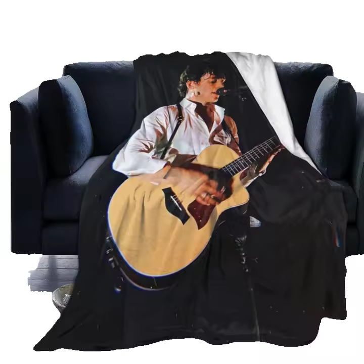 Manta de Ross Lynch en blanco con estampado 3D de cordero suave para decoración de dormitorio y vivorio lavable a máquina o a mano para uso en todas las estaciones recomendado para uso en casa viaje y camping - 1
