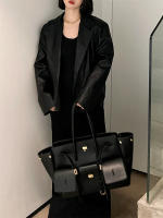 Bolsa de mano Neutral Spice Girl, nueva, de gran capacidad, para viajes diarios, de cuero, estilo punk, con cierre y asa de ala. - details 35