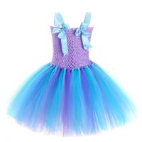 Vestido de sirena para niñas, vestido de fiesta de princesa de Halloween, falda tutú de tul de malla arcoíris, escala de pez de lentejuelas tres - details 18