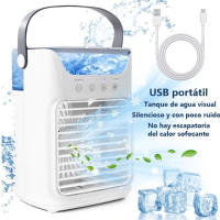 Enfriador de aire USB pequeño, mini enfriador de aire, aire acondicionado personal de 3 velocidades, 700 ml, tanque de agua grande - details 10
