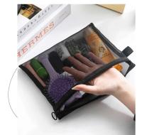 Bolsas de cosméticos transparentes de malla, bolsa de maquillaje negra pequeña y grande, organizador de artículos de tocador de viaje portátil, bolsa de almacenamiento de lápiz labial, 1/3 Uds. - details 4