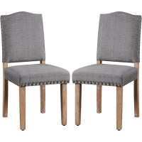 Juego de 4 sillas de comedor con respaldo alto, sillas de cocina, patas de madera maciza, diseño clásico, con botones bronceados, sillones y sillas para salón, asientos tapizados - details 31