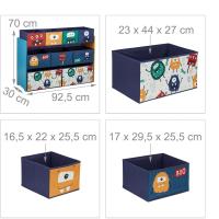Estantería de Monstruos para Niños 9 Cajas de Tela, Diseño de Monstruos, 70x92,5x30cm, Cajonera para Juguetes, Multicolor, Acero - details 3
