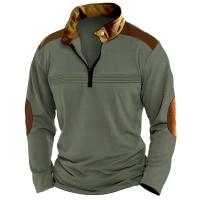 2025 Camisa a cuadros para hombre, polo deportivo de manga larga con cremallera - details 3