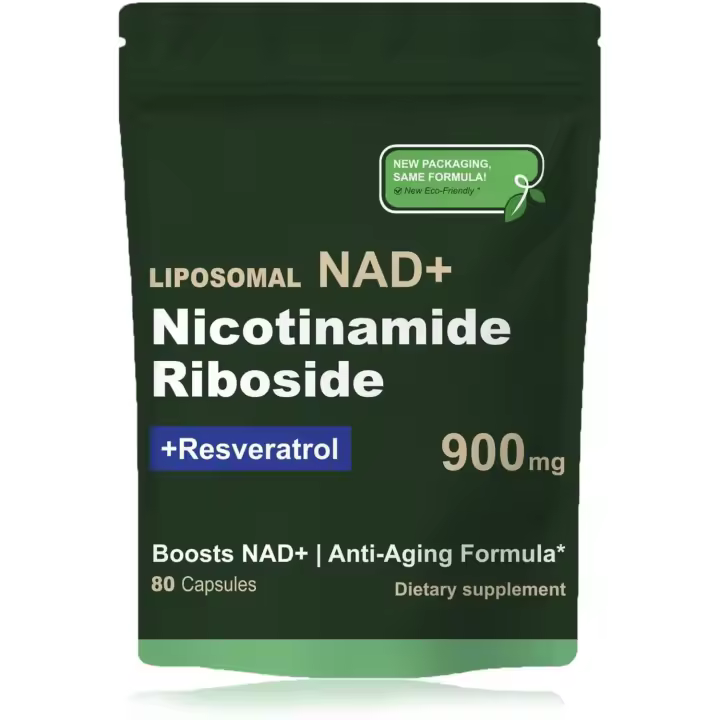 Suplemento FULANKI: liposomales para hombres y mujeres, NAD Nicotinamida Riboside Resveratrol 900 mg para antienvejecimiento, energía y enfoque (80 - 1
