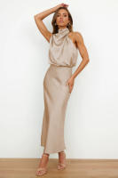 2025 Primavera/Verano Satén Mujer con elegancia elegante, lujo francés, vestido de noche ligero - details 34