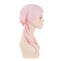 Nuevo sombrero preatado brillante para mujer, Hijab musulmán, turbante, pañuelo para la cabeza de cola larga, gorros, gorro para quimio para la caída del cabello, pañuelos para envolver la cabeza - details 3