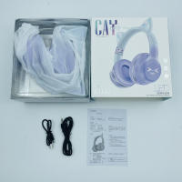Auriculares inalámbricos RGB con bonito gato para niñas, regalos para niños, auriculares con micrófono, estéreo, música, juegos, luces de Control - details 16