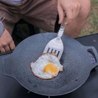 Cuchara de sopa plegable de acero inoxidable para acampar al aire libre, utensilios de cocina portátiles resistentes al desgaste, herramientas - details 1