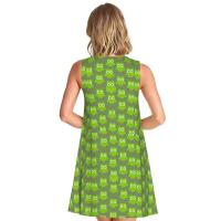 Vestido Duo de búho sin mangas informal para mujer, divertido pájaro verde, viajes personalizados, D-Duogos - details 153