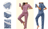 Conjunto de pijama de mujer con pantalones de manga corta, ropa de dormir con cinturilla en 5 colores - details 4