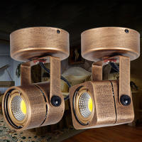 Mini focos de techo Vintage, iluminación Industrial, lámparas Retro ajustables para Barra de café, luces de fondo de techo, bronce - details 0