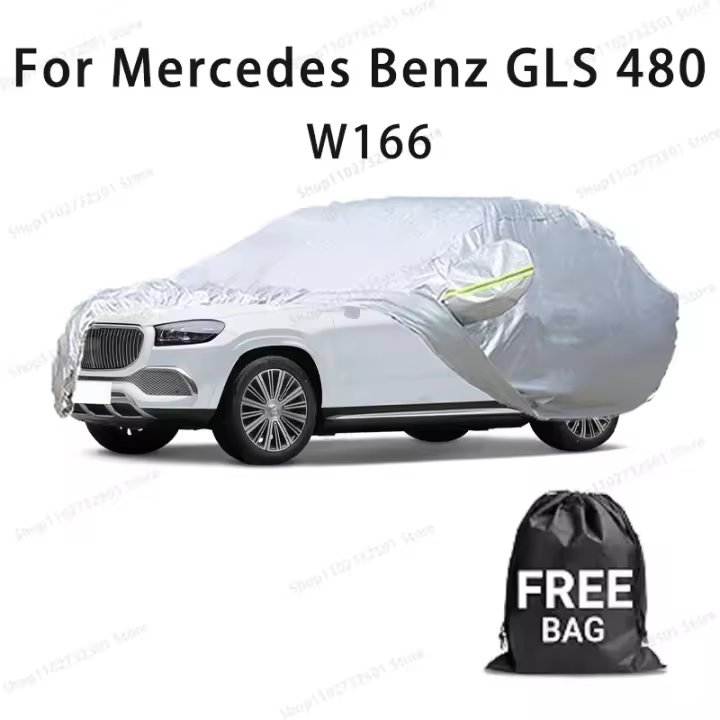 Funda para coche para Mercedes Benz GLS 480 W166 Funda completa impermeable protección solar funda resistente a arañazos accesorios para coches-Plata - 1