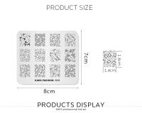 Placa de Estampado de Uñas KADS con Patrones de Flores y Vallas Artículos de Decoración de Moda Herramientas de DIY para Uñas Esmalte de Gel - details 1